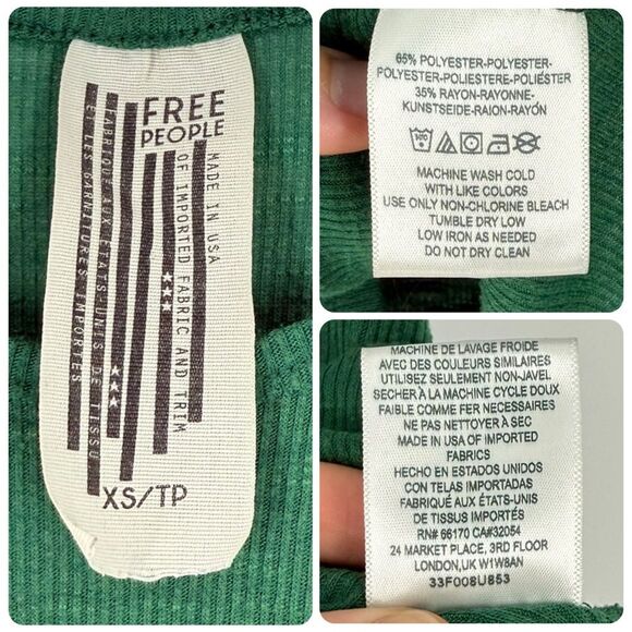 Free People Long Beach Ribbed Racerback Swing Tank in Green | Size XS - Picture 6 of 6